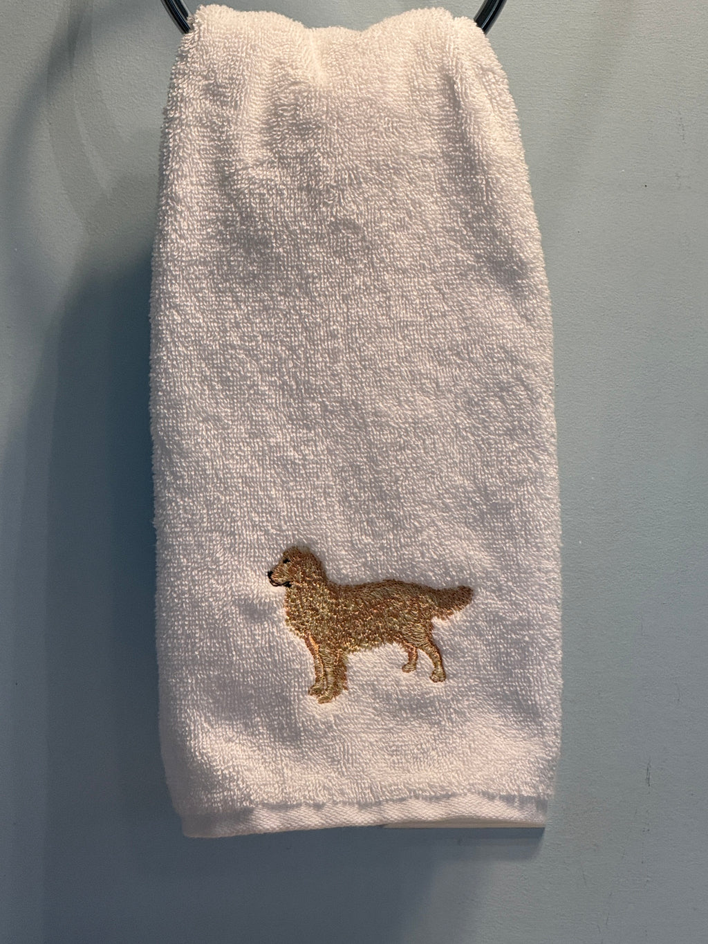 Golden Retriever Machine Embroidered Hand Towel