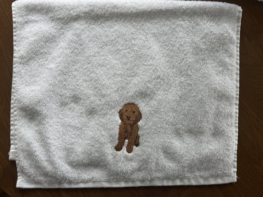 Goldendoodle Machine Embroidered Towel