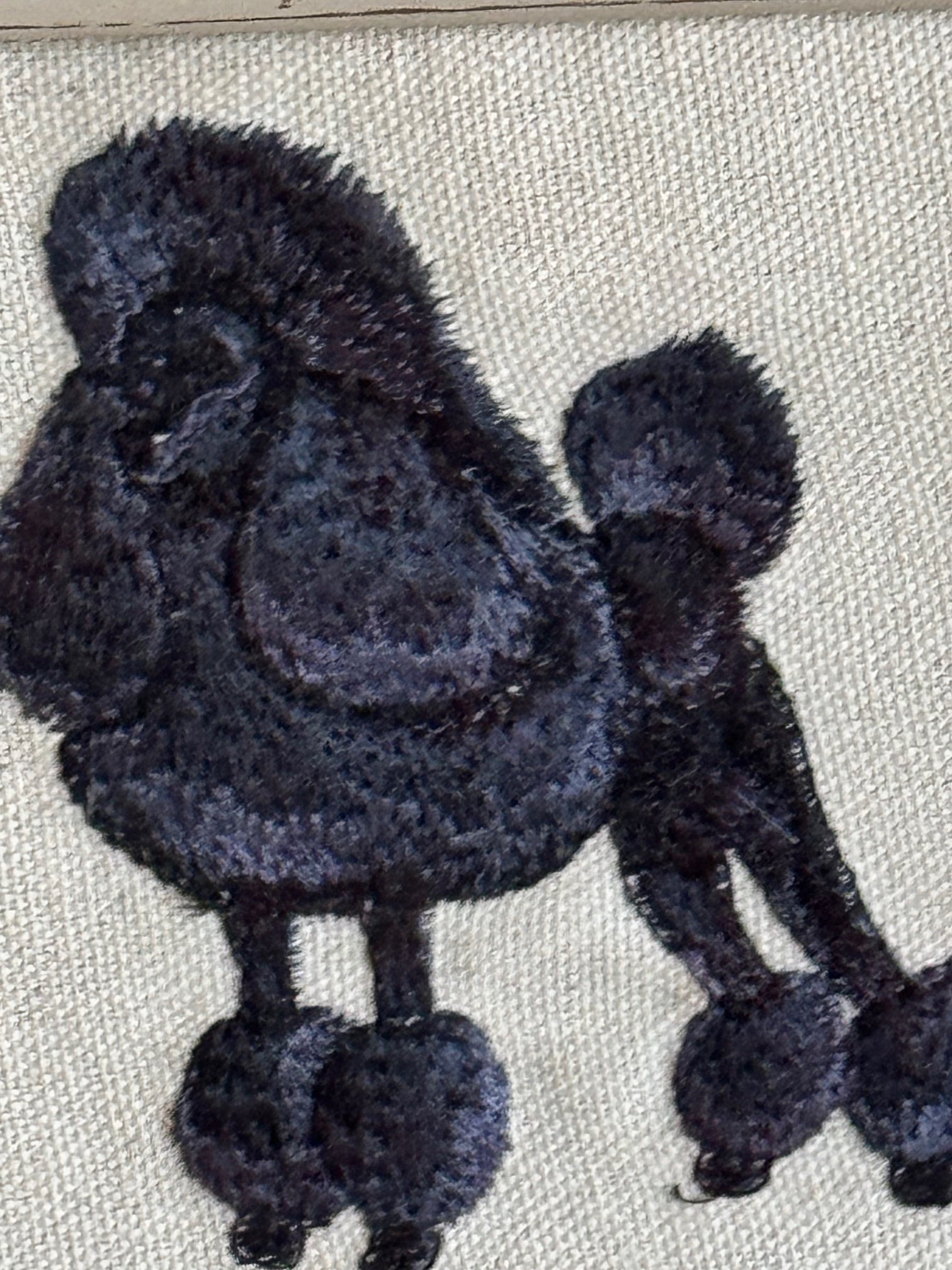 Poodle Dog Machine Embroidered Framed Art — Tabletop Decor for Home or Office