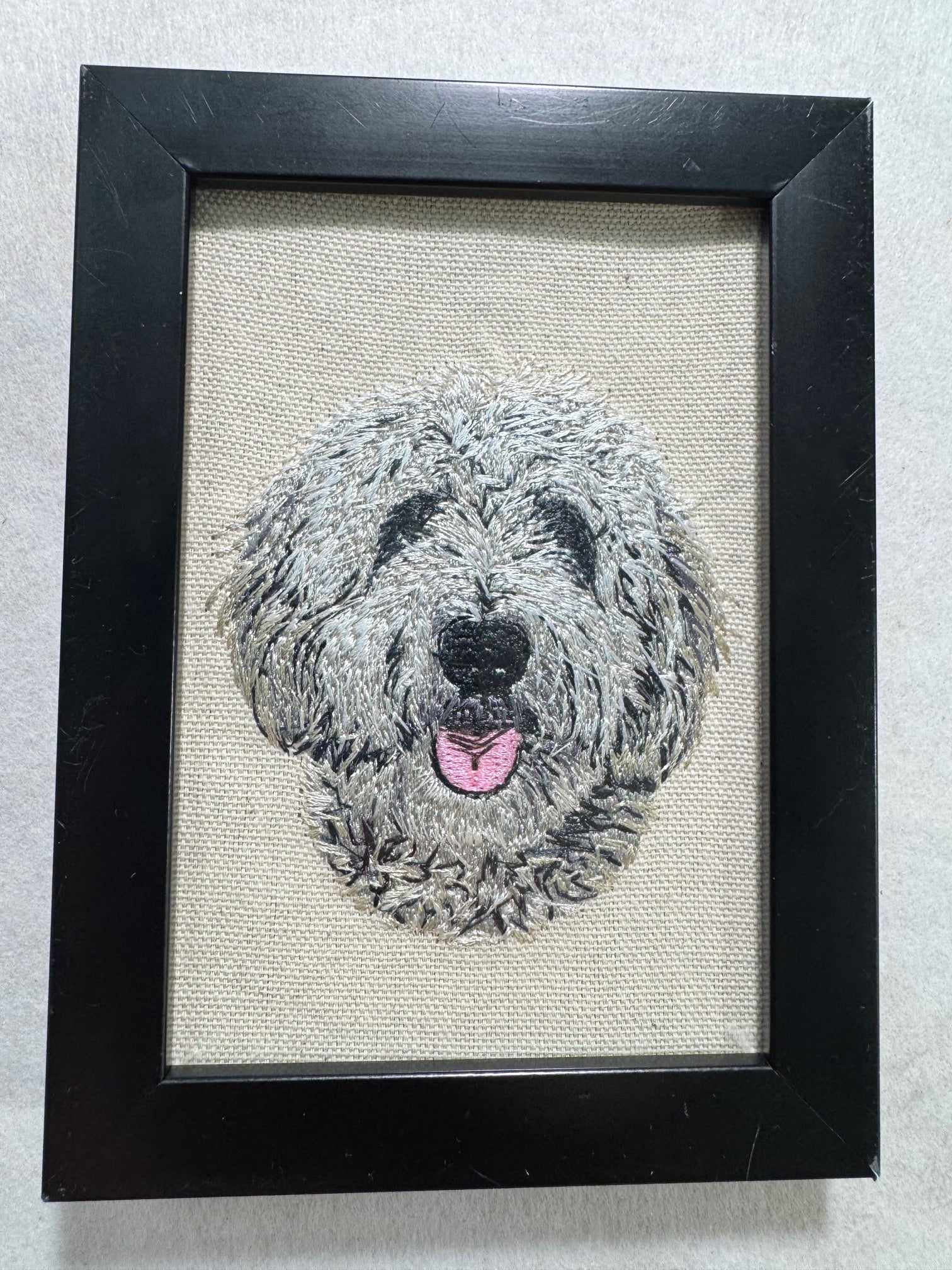 Goldendoodle Machine Embroidered Framed Art | Tabletop Decor for Home or Office