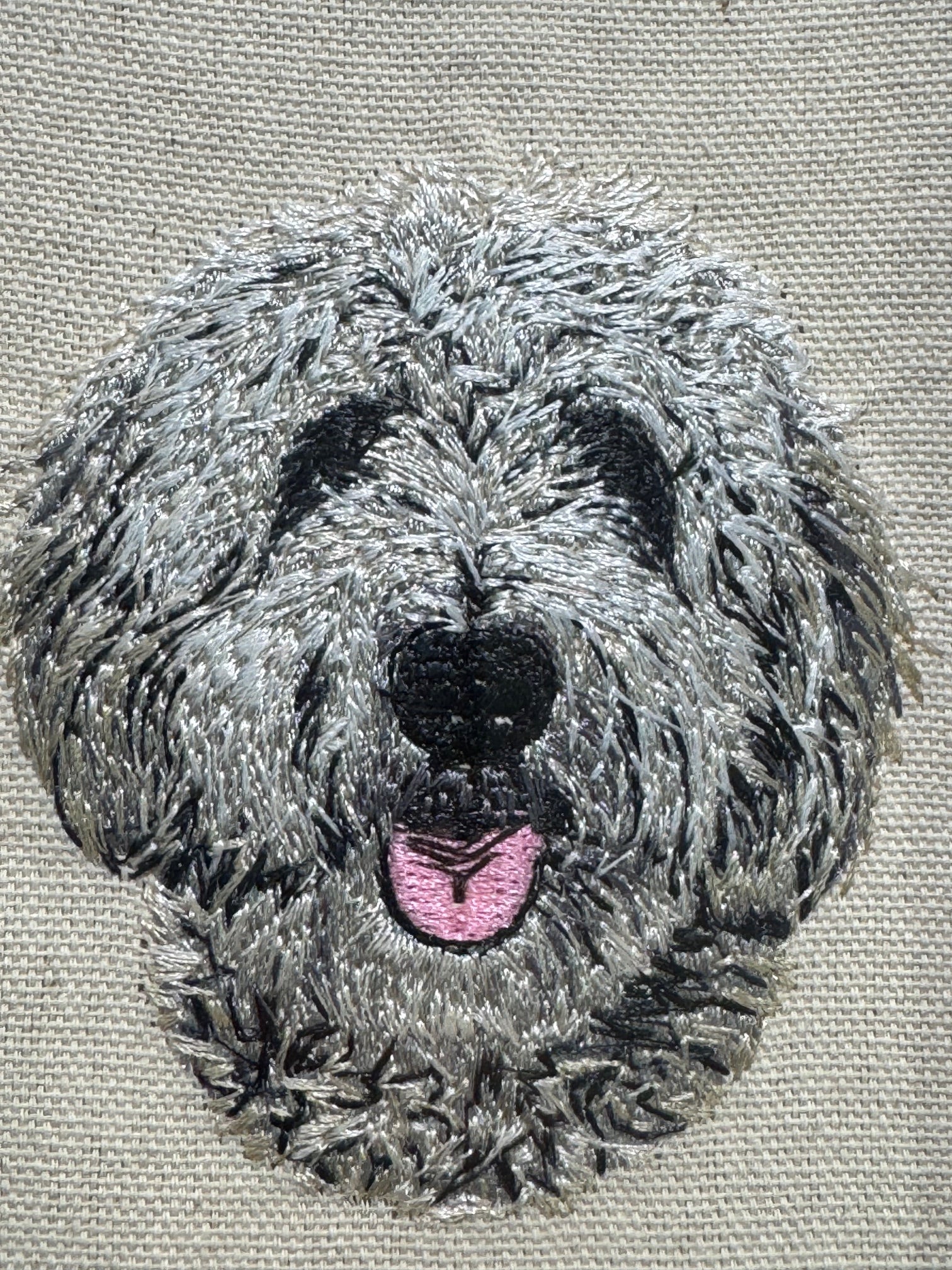 Goldendoodle Machine Embroidered Framed Art | Tabletop Decor for Home or Office
