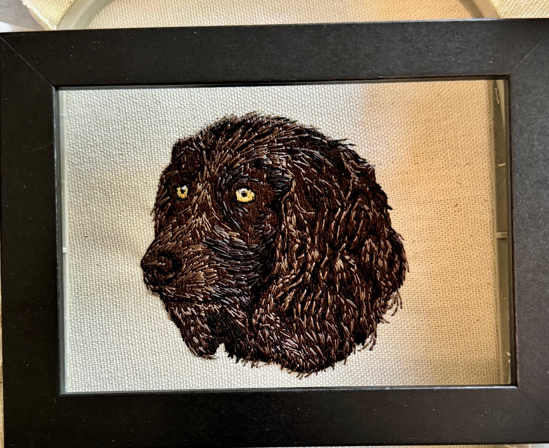 Boykin Spaniel Machine Embroidered Framed Art