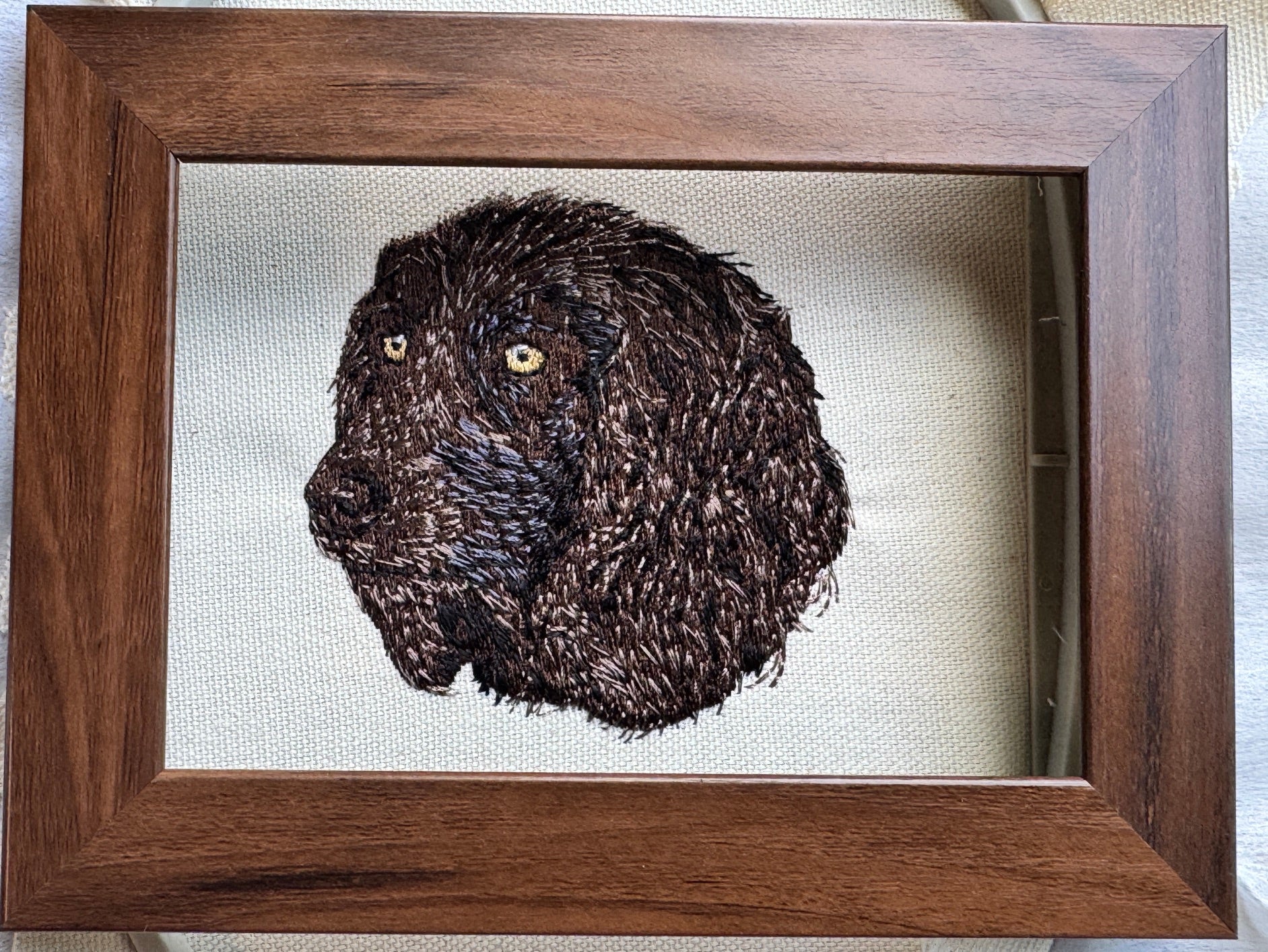 Boykin Spaniel Machine Embroidered Framed Art