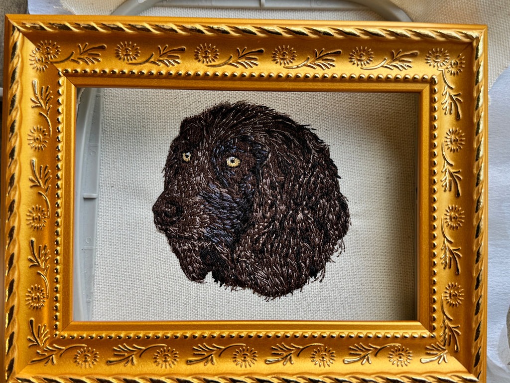 Boykin Spaniel Machine Embroidered Framed Art