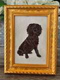 Boykin Spaniel Machine Embroidered Framed Art | Tabletop Decor