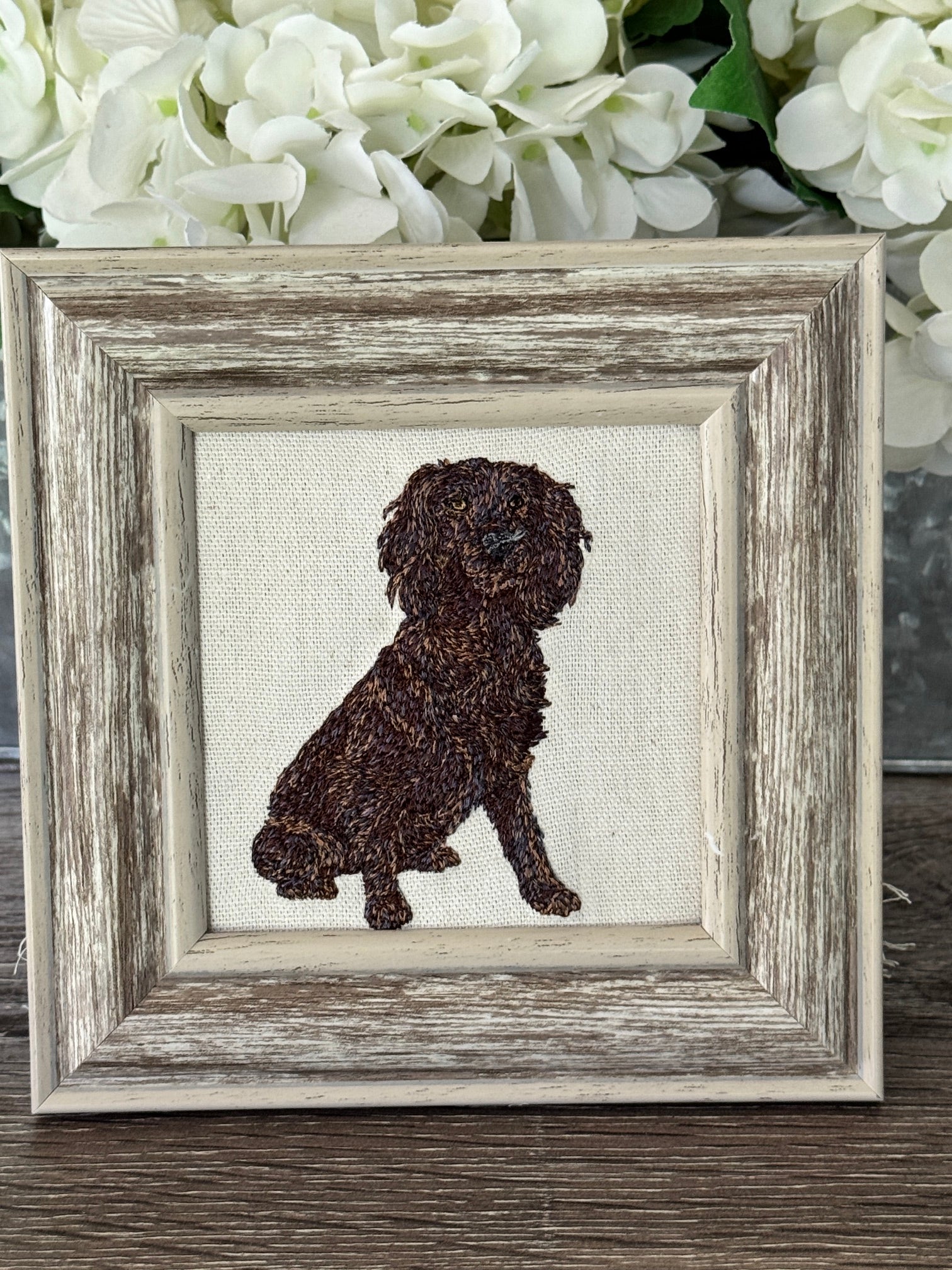 Boykin Spaniel Machine Embroidered Framed Art | Tabletop Decor