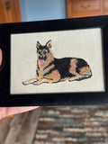 German Shepherd Machine Embroidered Art No. 2 | Framed Dog Breed Décor