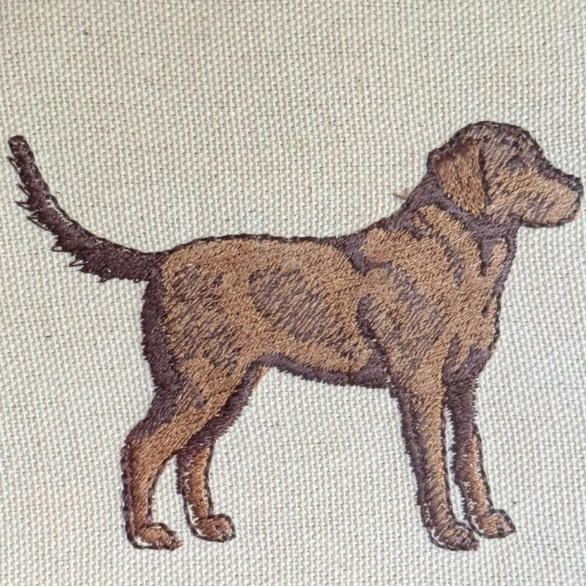 Chocolate Labrador Retriever Machine Embroidered Art No. 2 | Framed Dog Breed Décor