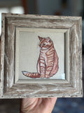 Tabby Cat Machine Embroidered Art | Framed Cat Breed Décor