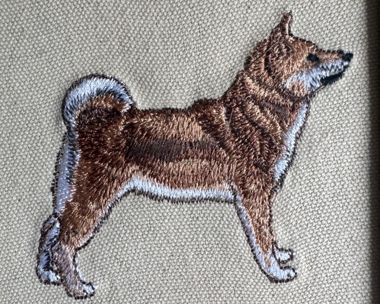 Shiba Inu Machine Embroidered Framed Art | Tabletop Decor for Home or Office
