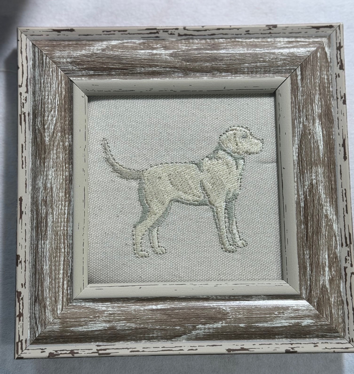 Labrador Retriever Machine Embroidered Framed Art | Tabletop Decor