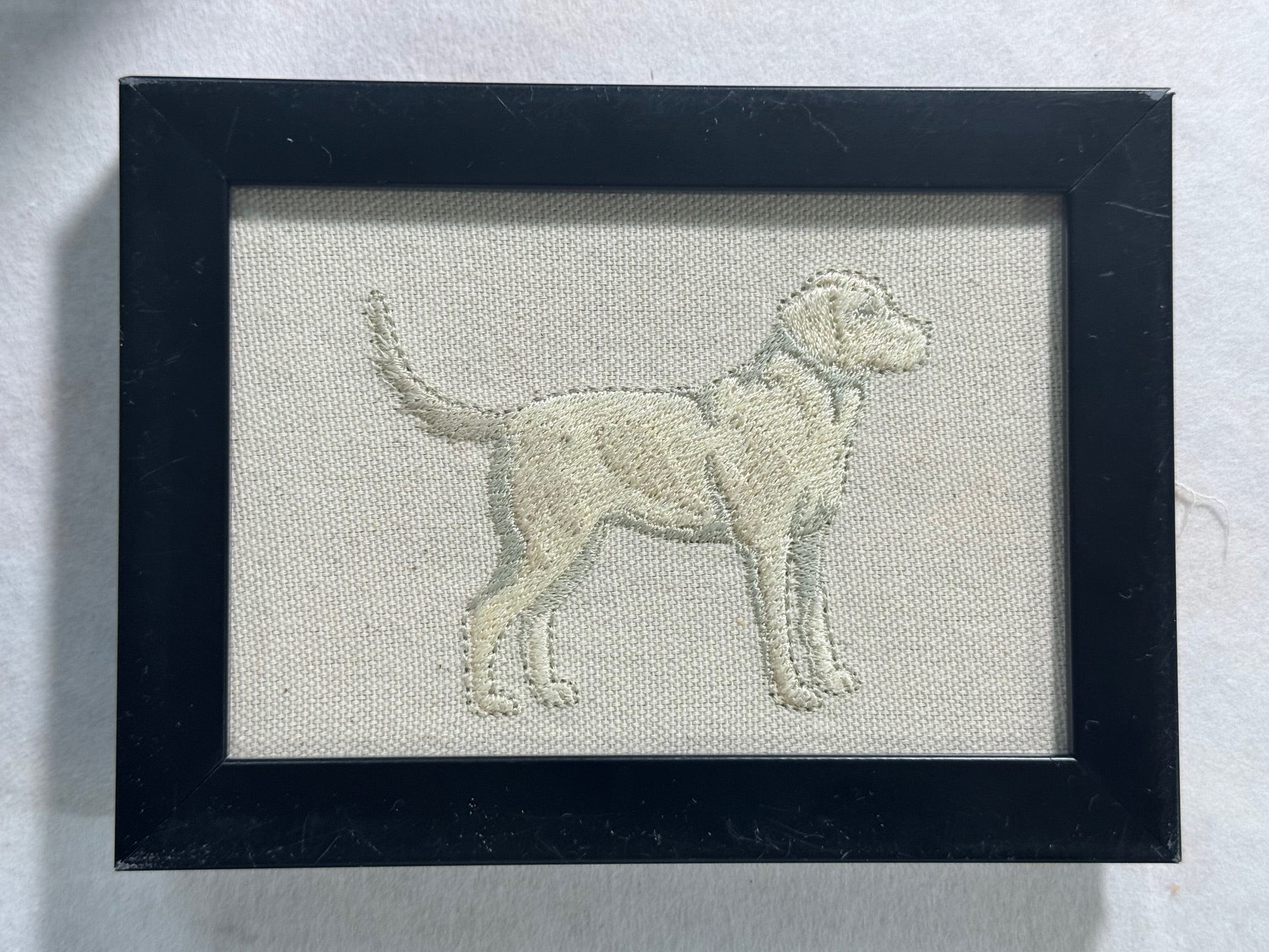 Labrador Retriever Machine Embroidered Framed Art | Tabletop Decor