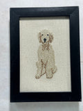 Poodle Doodle Dog Machine Embroidered Framed Art | Tabletop Decor