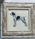 Pointer Machine Embroidered Art No. 2 | Framed Dog Breed Décor