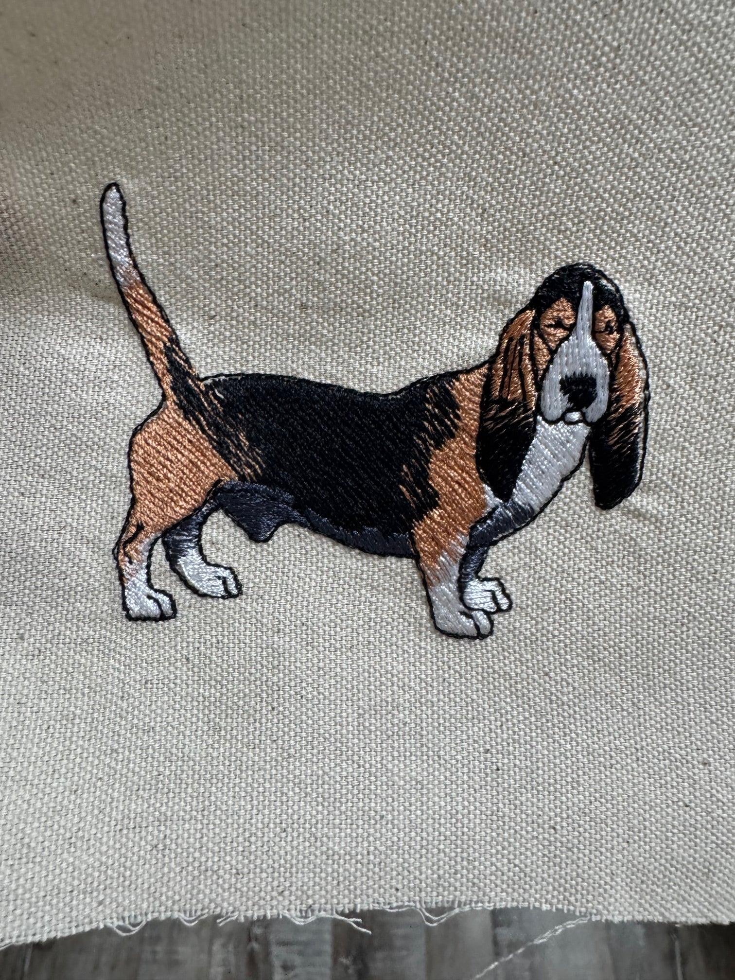 Basset Hound Machine Embroidered Art | Framed Dog Breed Décor
