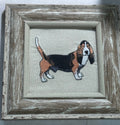 Basset Hound Machine Embroidered Art | Framed Dog Breed Décor