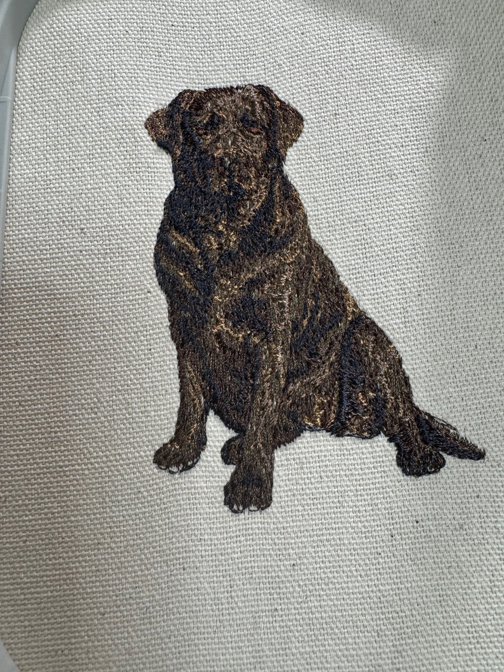 Chocolate Labrador Retriever Machine Embroidered Art | Framed Dog Breed Décor