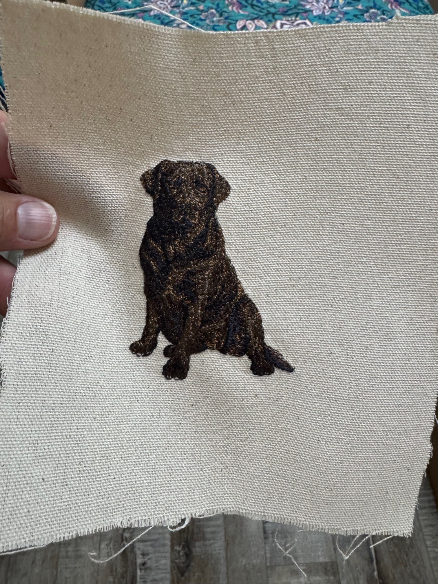 Chocolate Labrador Retriever Machine Embroidered Art | Framed Dog Breed Décor