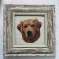 Red Golden Retriever Machine Embroidered Art No. 2 | Framed Dog Breed Décor