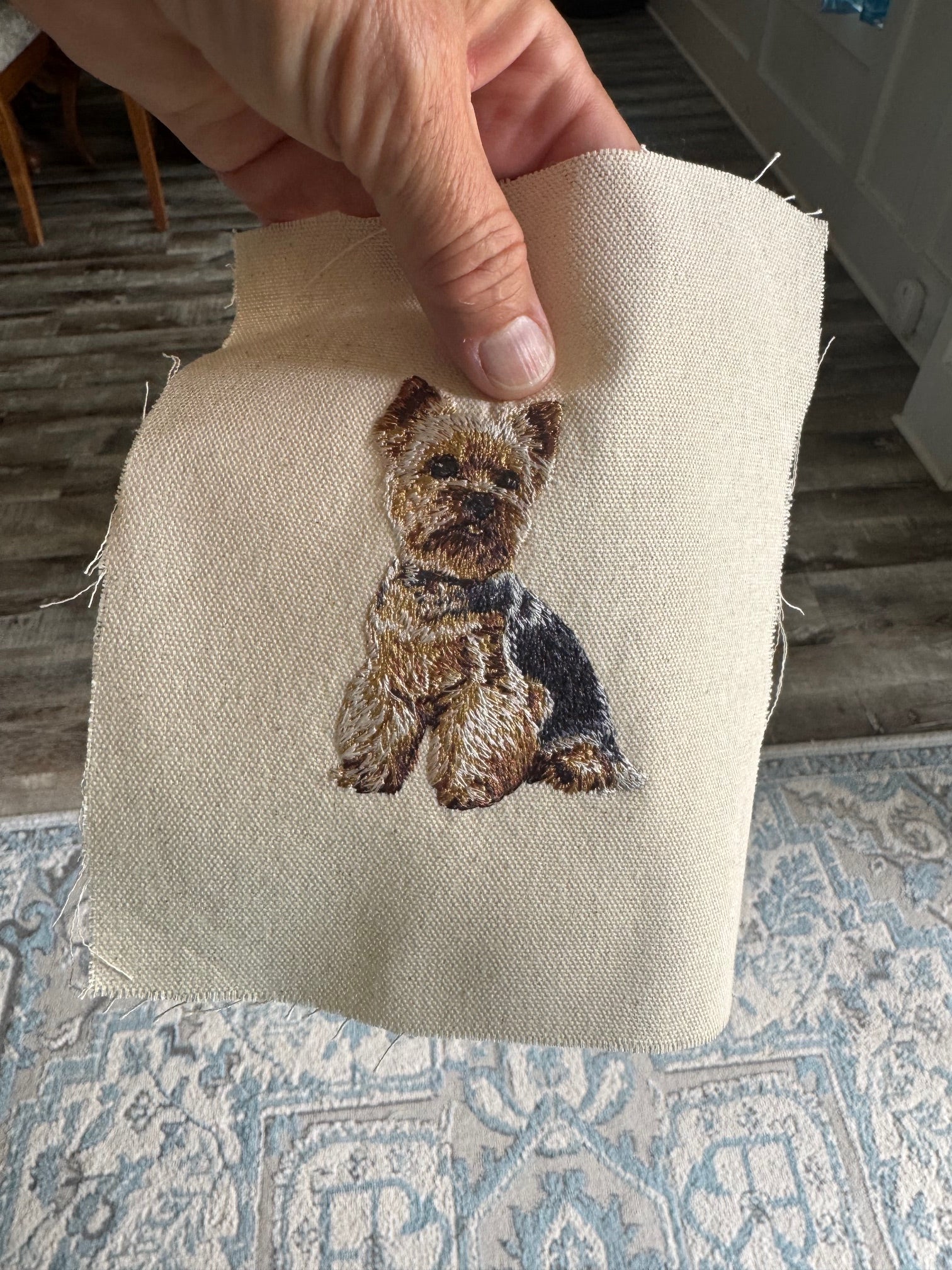 Yorkshire Terrier Machine Embroidered Art | Framed Dog Breed Décor