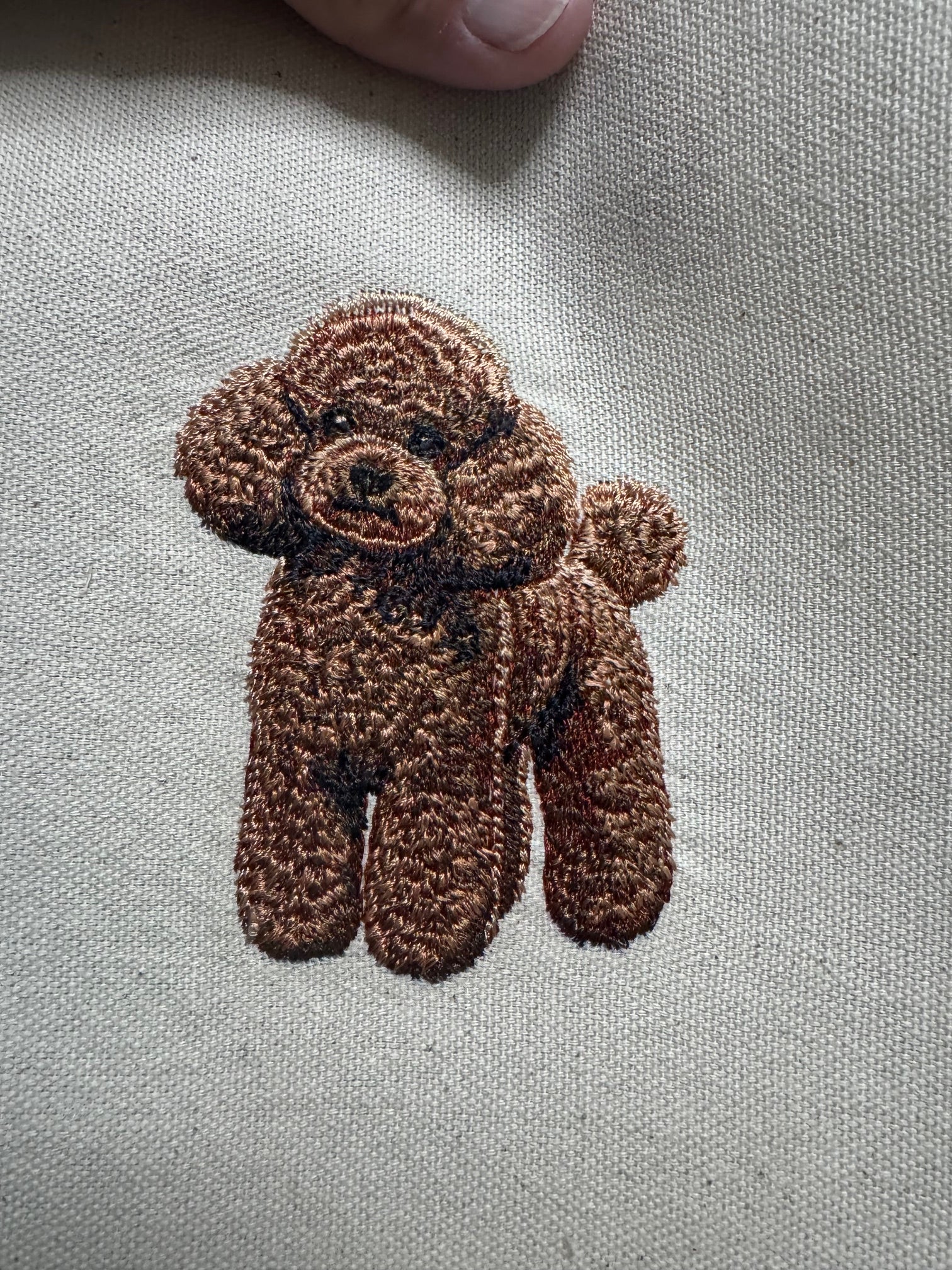 Toy Poodle Machine Embroidered Framed Art No. 2 | Tabletop Decor