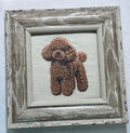 Toy Poodle Machine Embroidered Framed Art No. 2 | Tabletop Decor
