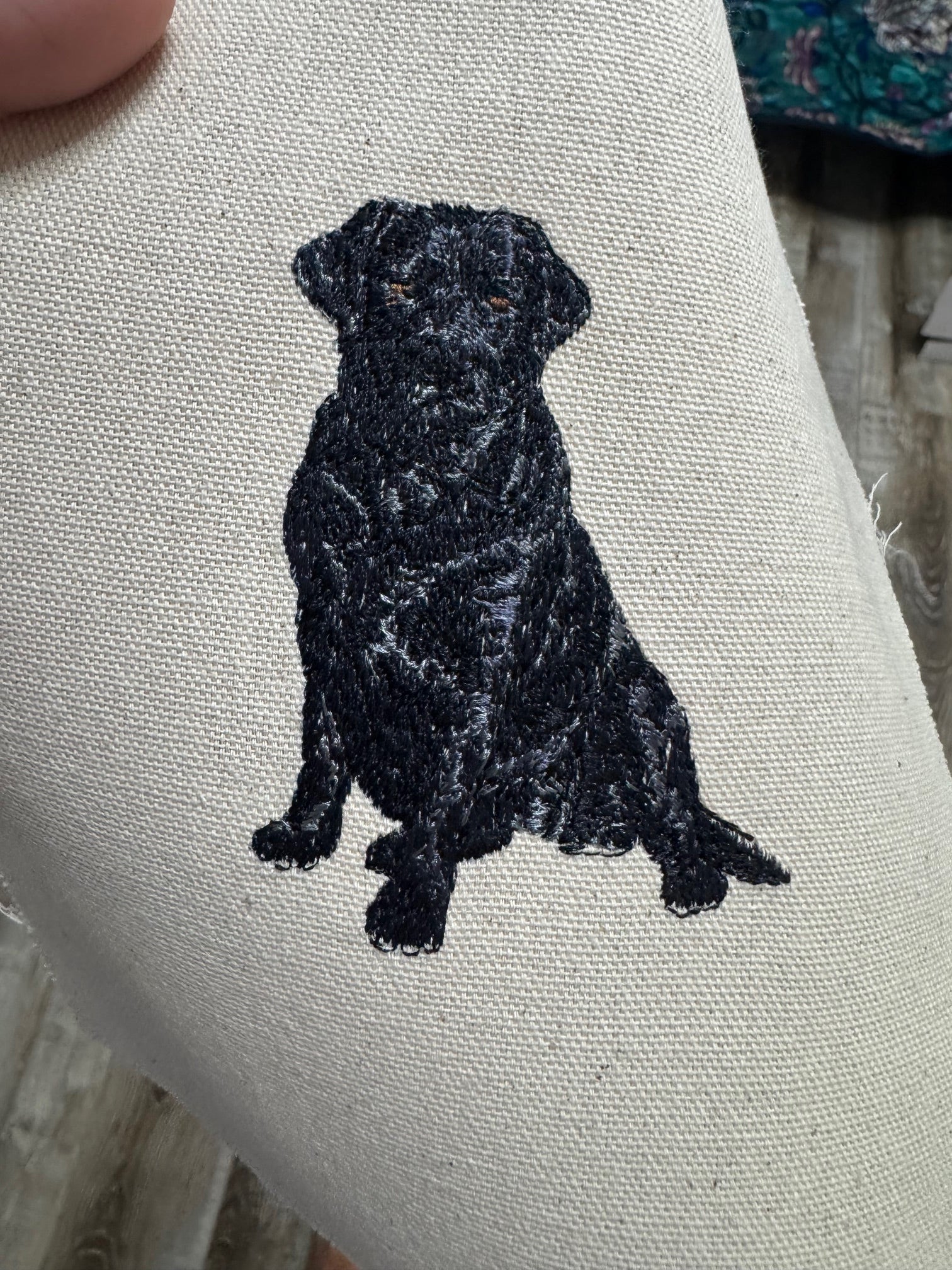 Black Labrador Retriever Machine Embroidered Art No. 2 | Framed Dog Breed Décor