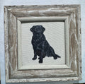 Black Labrador Retriever Machine Embroidered Art No. 2 | Framed Dog Breed Décor