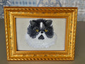 Kitty Cat Machine Embroidered and Framed