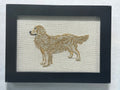 Golden Retriever Machine Embroidered Framed Art | Tabletop Decor