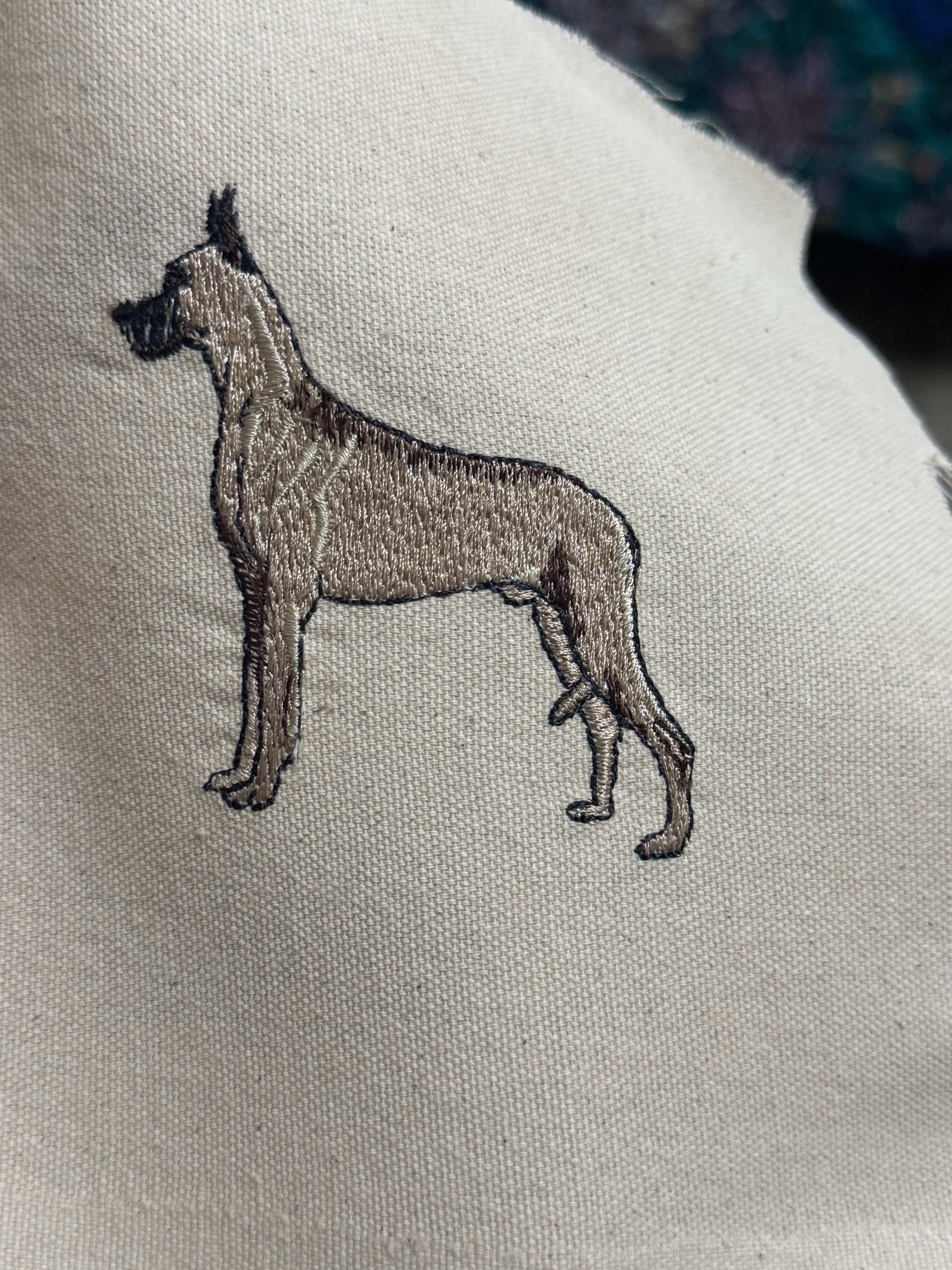 Great Dane Machine Embroidered Art | Framed Dog Breed Décor