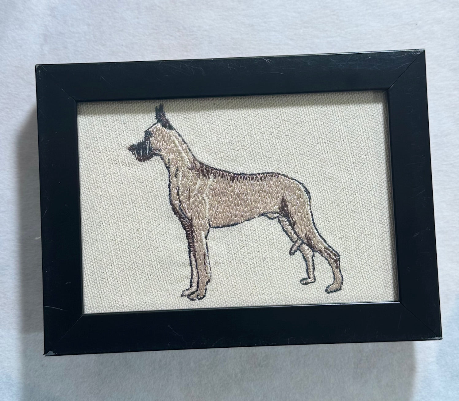 Great Dane Machine Embroidered Art | Framed Dog Breed Décor