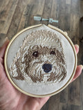 Machine Embroidered Poodle Goldendoodle Dog Art | Framed or Unframed | Unique Dog Lover Gift