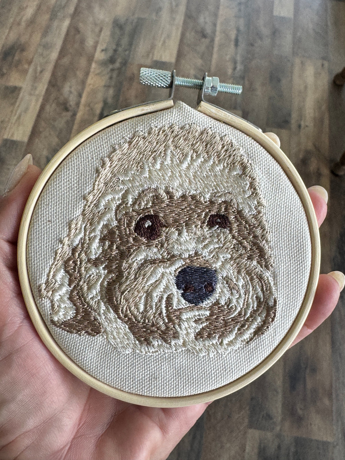 Machine Embroidered Poodle Goldendoodle Dog Art | Framed or Unframed | Unique Dog Lover Gift