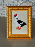 Machine Embroidered Muscovy Duck Art | Framed or Unframed | Unique Duck Lover Gift