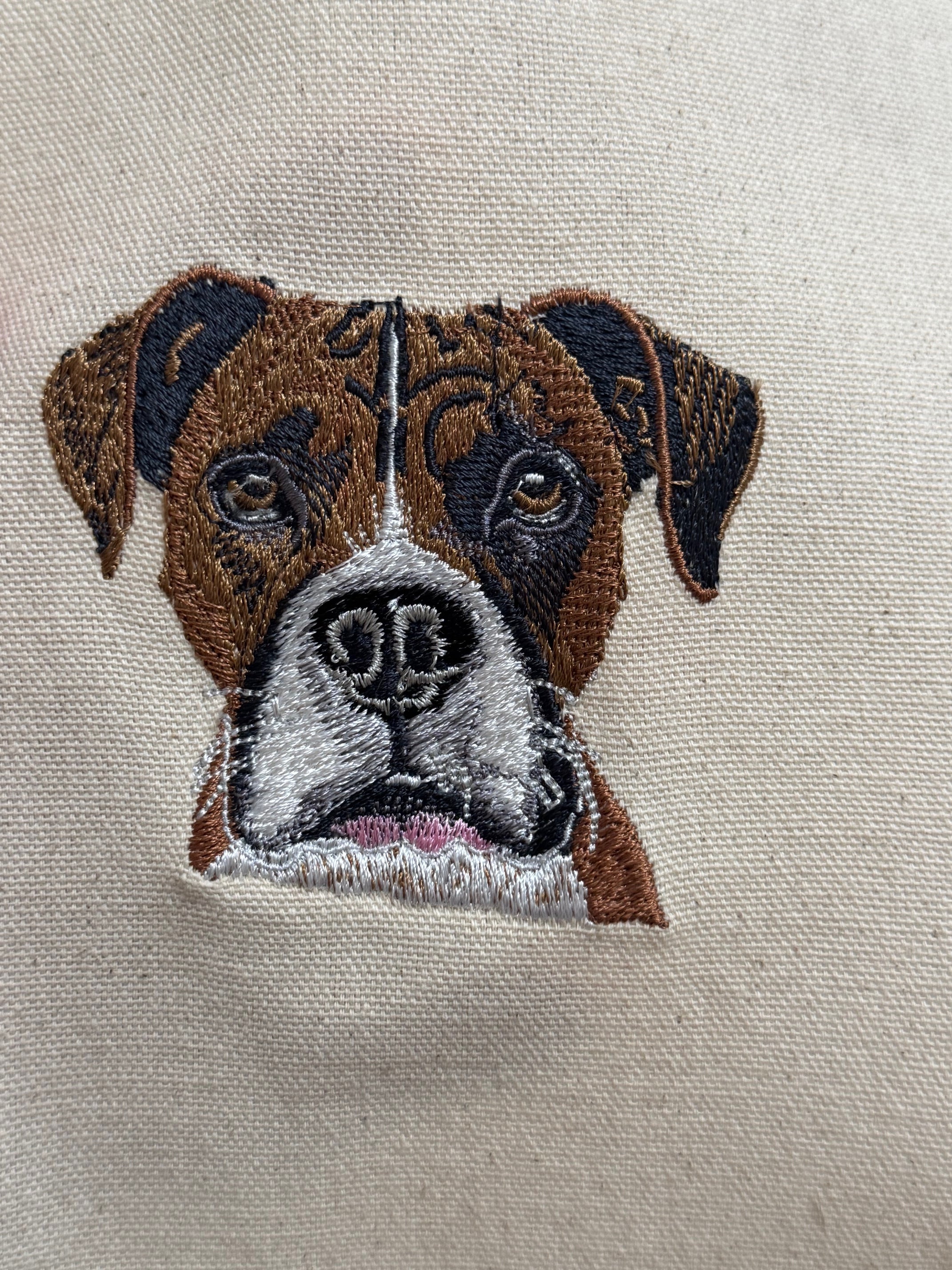 Boxer Dog Machine Embroidered Art | Framed Dog Breed Décor