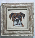 Boxer Dog Machine Embroidered Art | Framed Dog Breed Décor