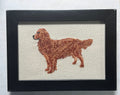 Red Golden Retriever Machine Embroidered Art | Framed Dog Breed Décor
