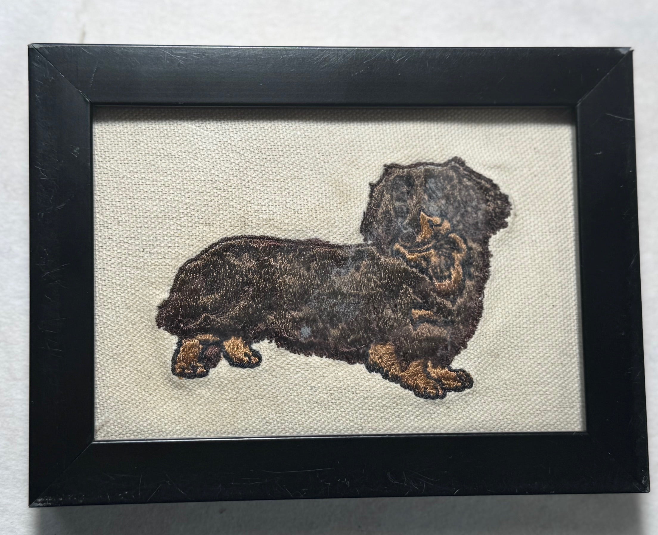 Dachshund Machine Embroidered Art | Framed Dog Breed Décor