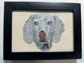 Weimaraner Machine Embroidered Framed Art | Tabletop Decor