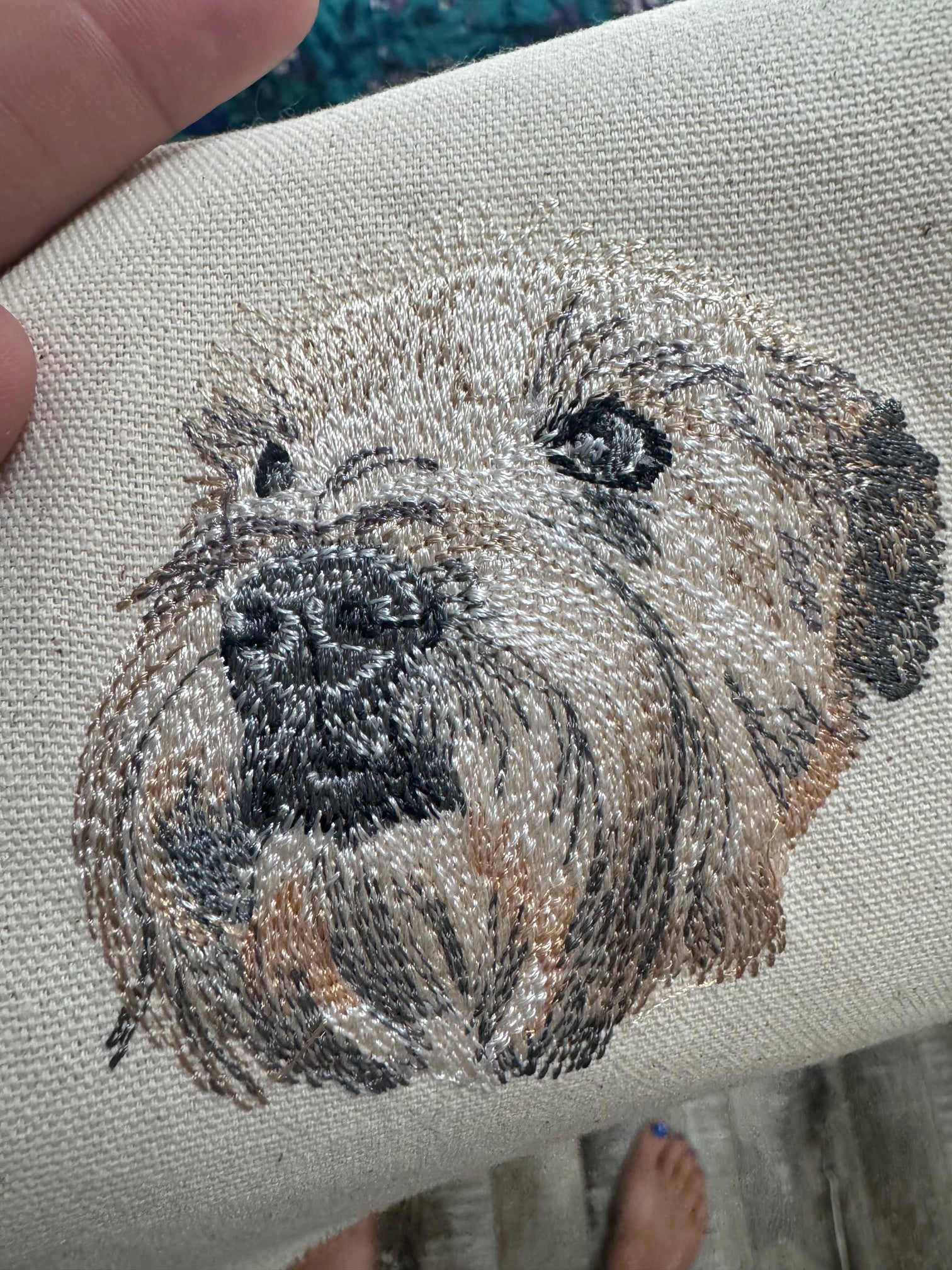 Wheaten Terrier Machine Embroidered Art | Framed Dog Breed Décor