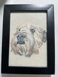Wheaten Terrier Machine Embroidered Art | Framed Dog Breed Décor