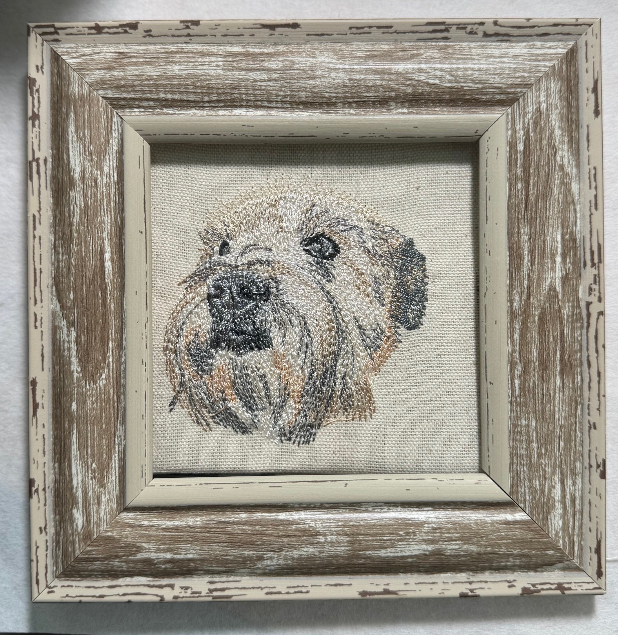 Wheaten Terrier Machine Embroidered Art | Framed Dog Breed Décor