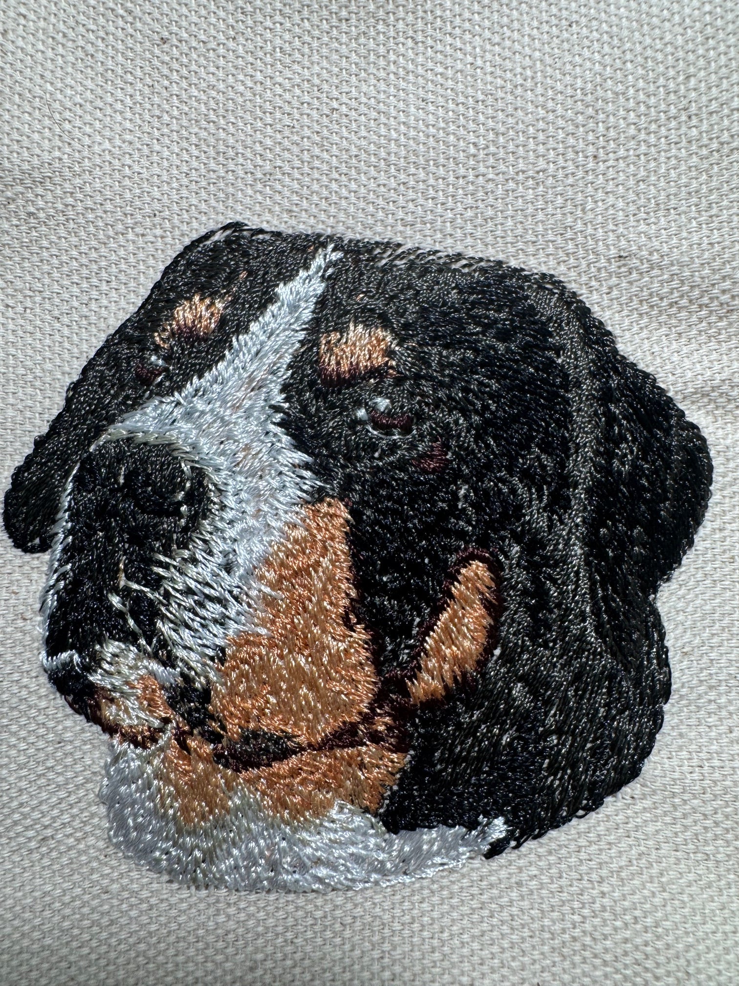 Mountain Dog Machine Embroidered Art | Framed Dog Breed Décor