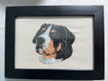 Mountain Dog Machine Embroidered Art | Framed Dog Breed Décor
