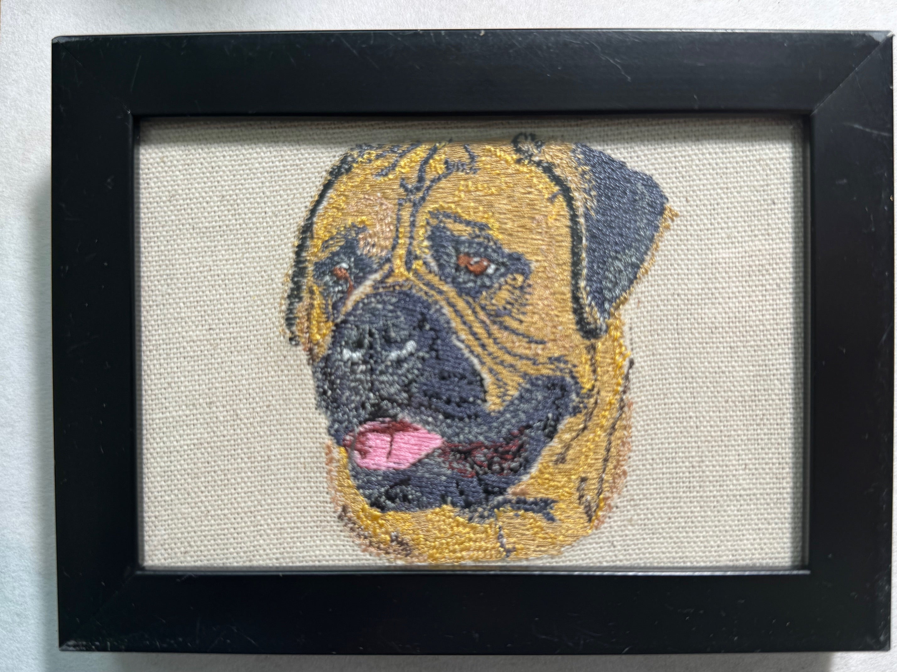 Bullmastiff Machine Embroidered Art | Framed Dog Breed Décor