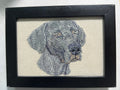 Weimaraner Machine Embroidered Art No. 2 | Framed Dog Breed Décor