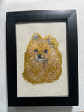 Pomeranian Machine Embroidered Art | Framed Dog Breed Décor
