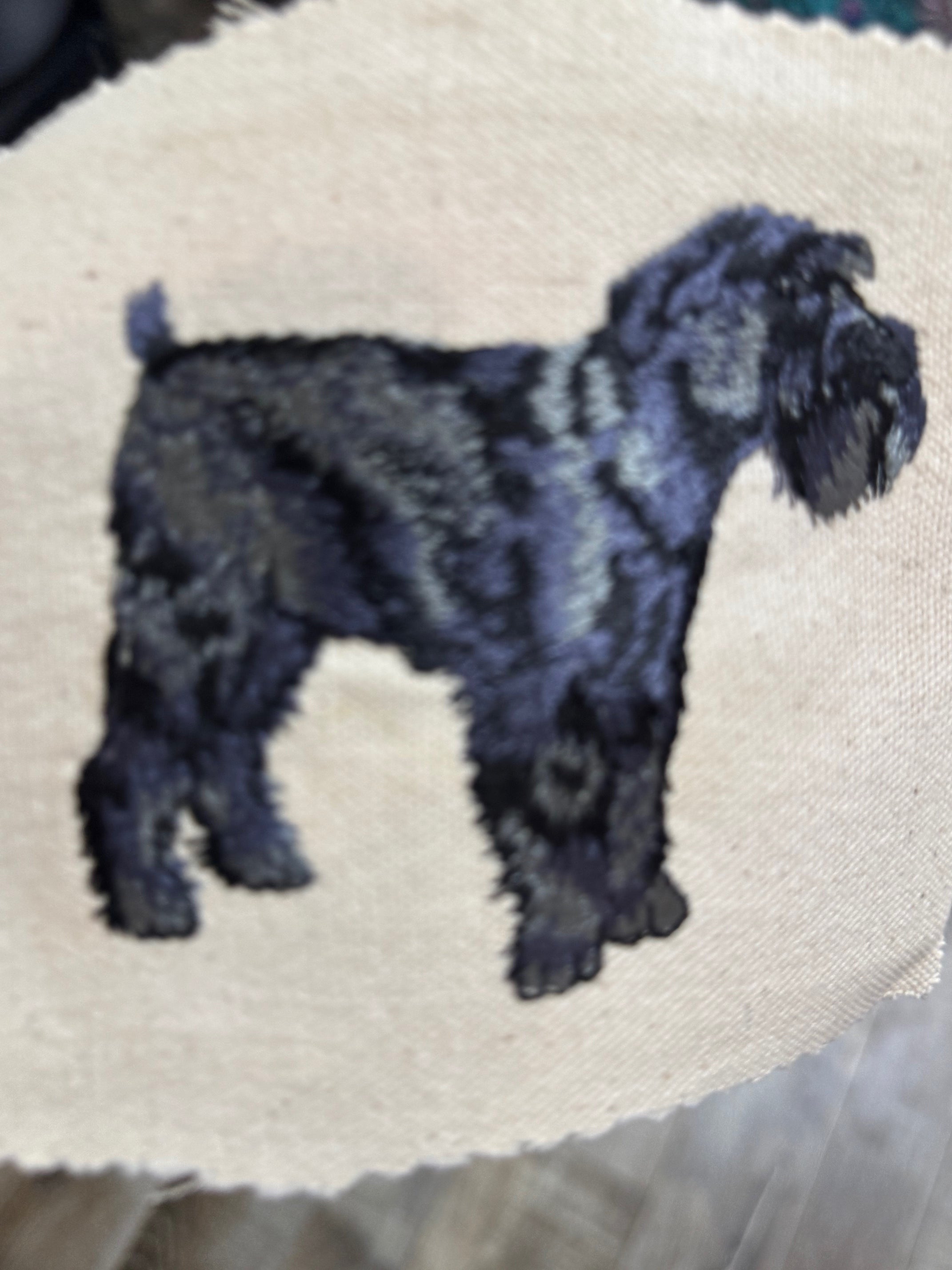 Schnauzer Machine Embroidered Art | Framed Dog Breed Décor