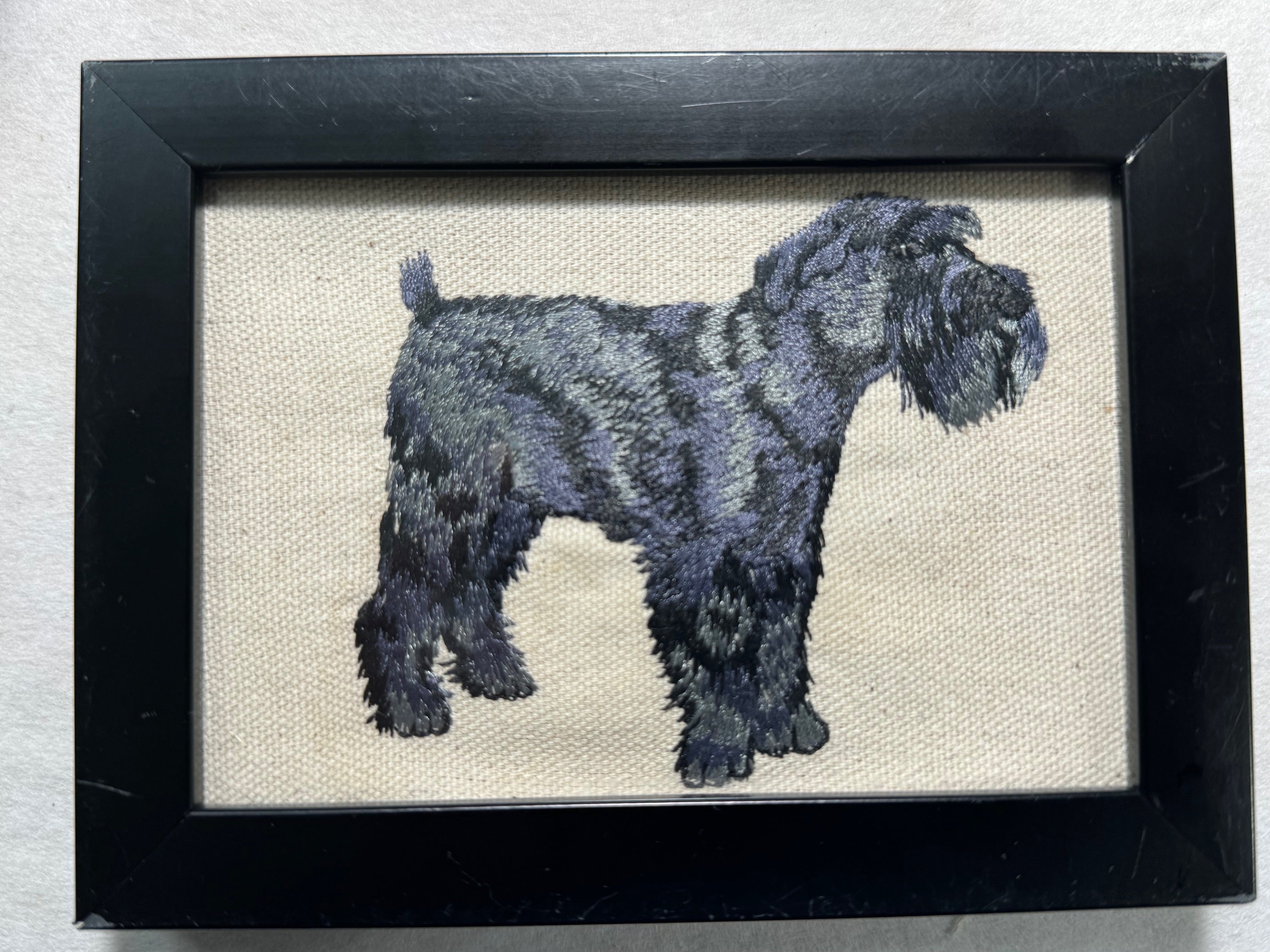 Schnauzer Machine Embroidered Art | Framed Dog Breed Décor